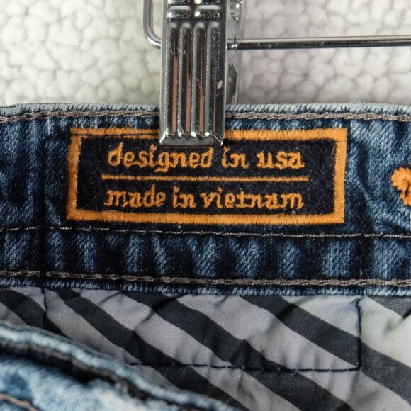 Rock Revival Jeans Mens 33X32 Blue Layne Relaxed Straight Stone Wash Distressed - Picture 10 of 14